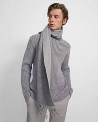 Theory Official Site | Oversized Scarf in Double-Face Wool-Cashmere