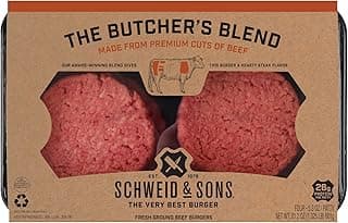 Schweid and Sons, Butcher's Blend, Beef Burgers, 80% Lean/20% Fat, 1.325 lb, Pack of 4