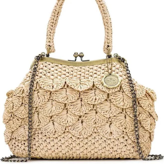 Patricia Nash Laureana Scalloped Raffia Satchel