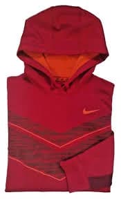 Nike Mens Therma Fit Hoodie Pullover Size Large Red w/ Orange Nike Logo Size L