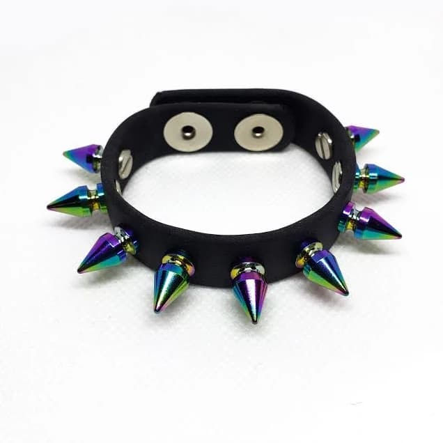Shirley Rainbow Vegan Leather Wristband Cuff
