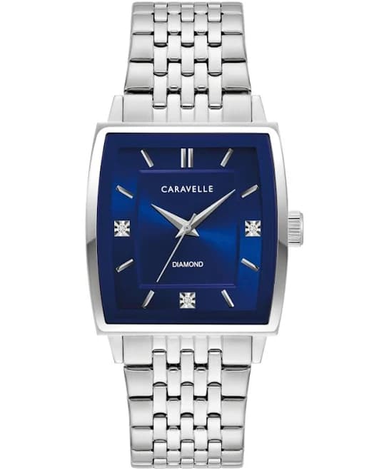 Bulova Men's Caravelle Modern Diamond Accent Stainless Steel Quartz Watch