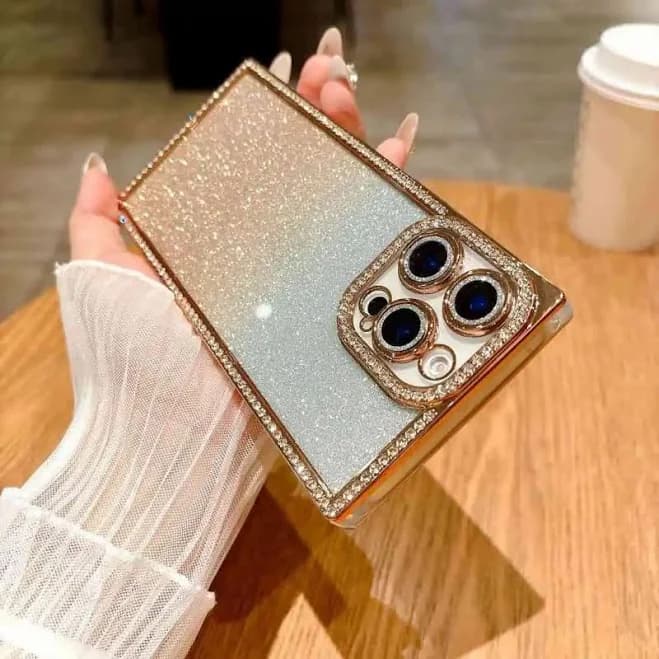Rhinestones Glitter iPhone Case with Lens Protector