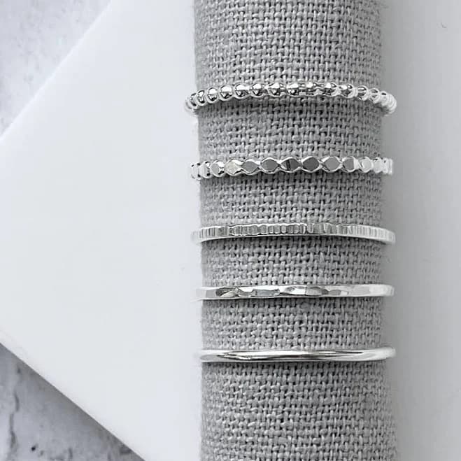 Sterling Silver Minimalist Skinny Silver Stacking Ring