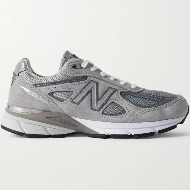 New Balance 990v4 Leather-trimmed Suede And Mesh Sneakers - Women - Gray Sneakers - US 4