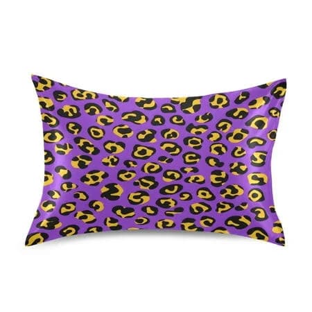 Purple Leopard Print Pillowcase Queen Size Luxury Silky Soft Wrinkle Resistant Envelope Closure 30x20in