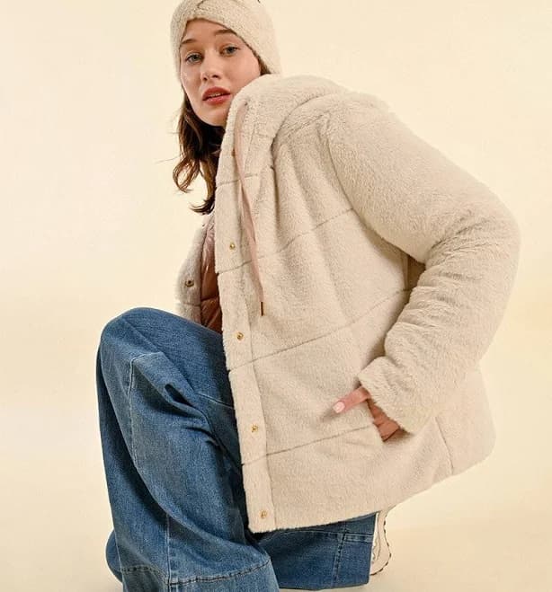 Hooded Fur-Lined Down Jacket