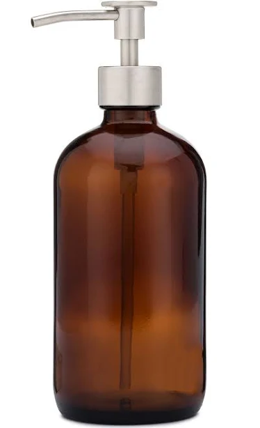 rail19 Market Amber Glass Soap Dispenser