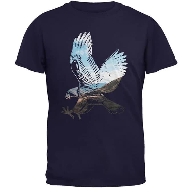Old Glory Men's 4th of July Eagle Freedom America USA Graphic T-Shirt