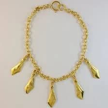 Chanel Vintage Gold Tone Necklace With 'CC Logo' Charms