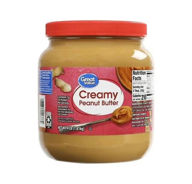 Great Value Creamy Peanut Butter, 64 Oz