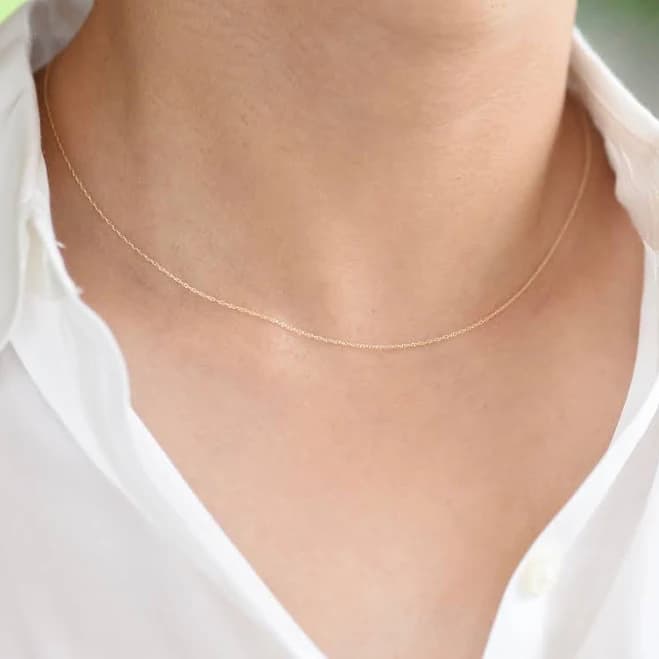 14K Solid Gold Dainty Necklace