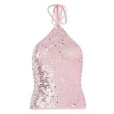 Knit Sequin Tie Up Top – Free From Label