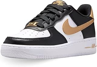 Air Force 1 Big Kids' Shoes (Black/Black/White/Metallic Gold)