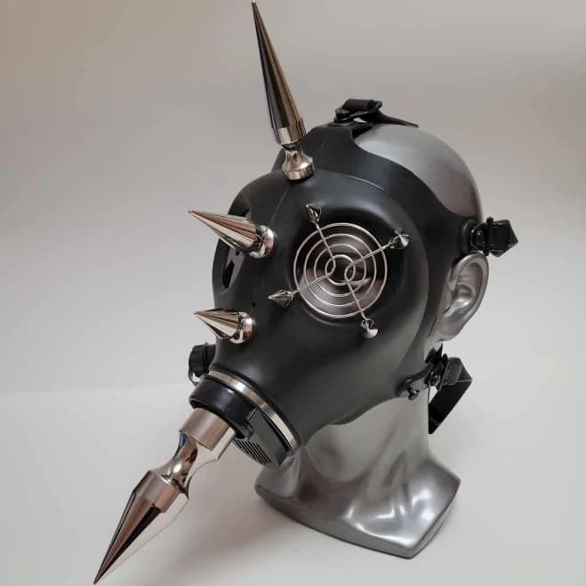Cyber Gothic gas mask,rave mask,Industrial Techno mask,DJ mask,Spiked mask,Gothic face mask,music festival mask,rave gear,Punk gas mask