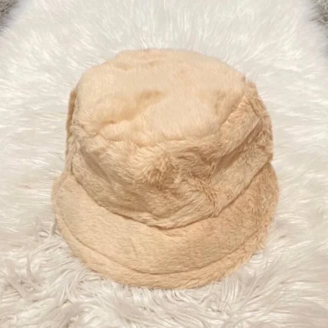 Cream Fluffy Hat Brand