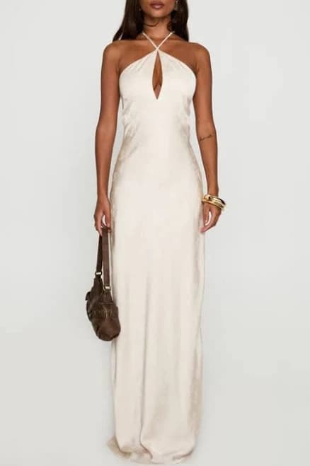Princess Polly Limosina Halter Satin Gown