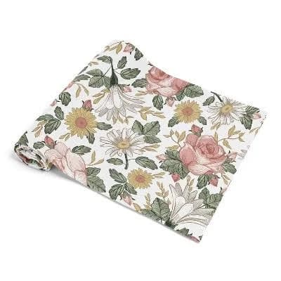 Sweet Jojo Designs Vintage Floral Baby Swaddle Receiving Blanket