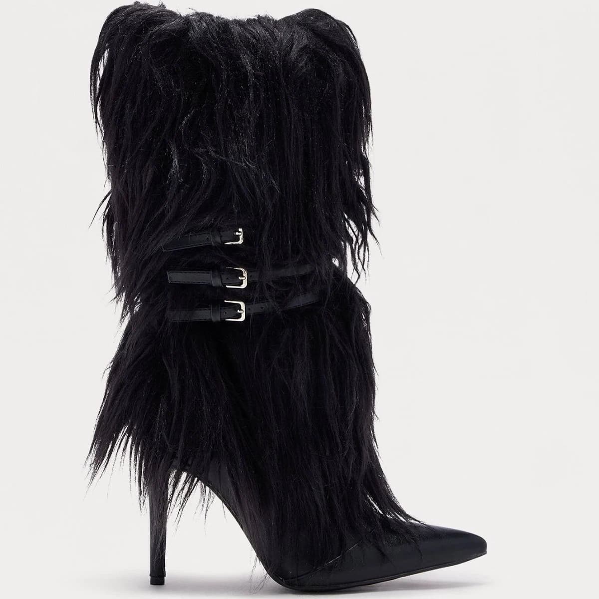 Fashion Nova Women's Lambo Faux Fur Knee High Boots