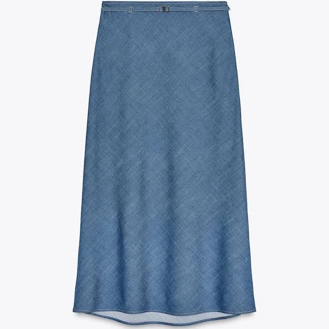Zara Women's Long Skirt with Thin Belt