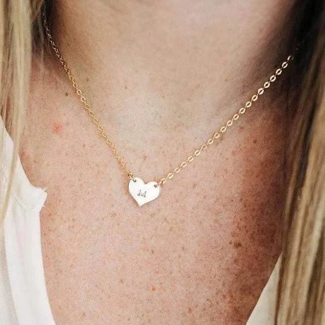 Dainty Heart Necklace Gold Filled