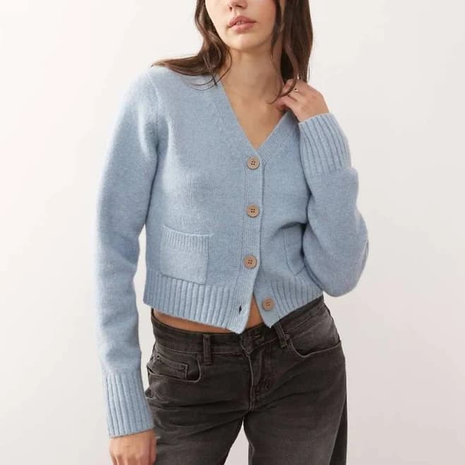 Monki Compact Knit Cardigan with Pockets