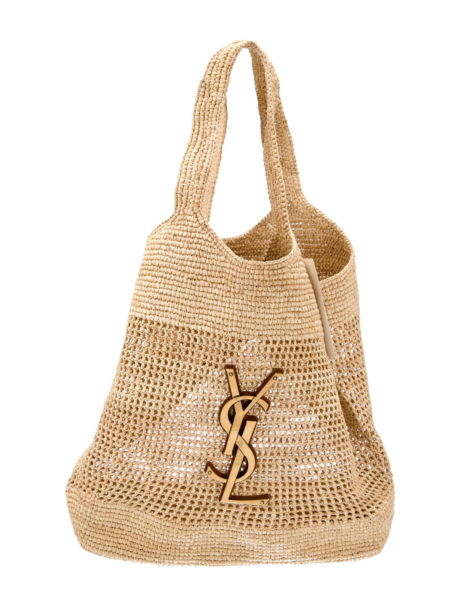 Saint Laurent Raffia Raffia Icare Tote Bag 2023 - Neutrals Totes, Handbags - SNT397817 | The RealReal