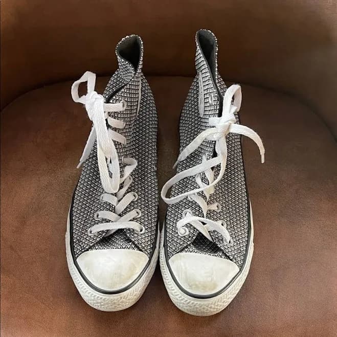 Converse Shoes | Converse Black And White Patterned High-Tops | Color: Black/White | Size: 9 | Pm-24870084's Closet