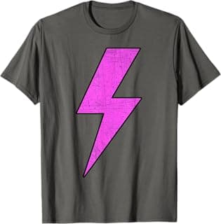 Retro Distressed PINK Lightning Bolt Energetic Bold Team T-Shirt