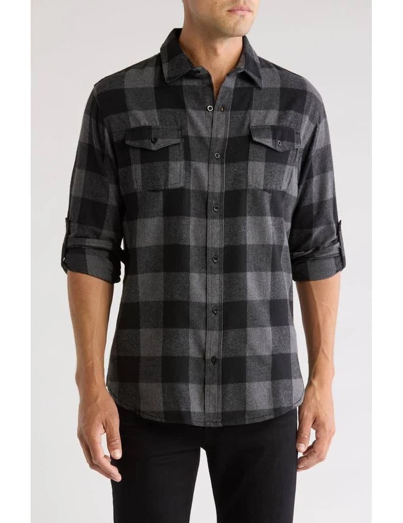Burnside Yarn-Dyed Long Sleeve Flannel Shirt Men's