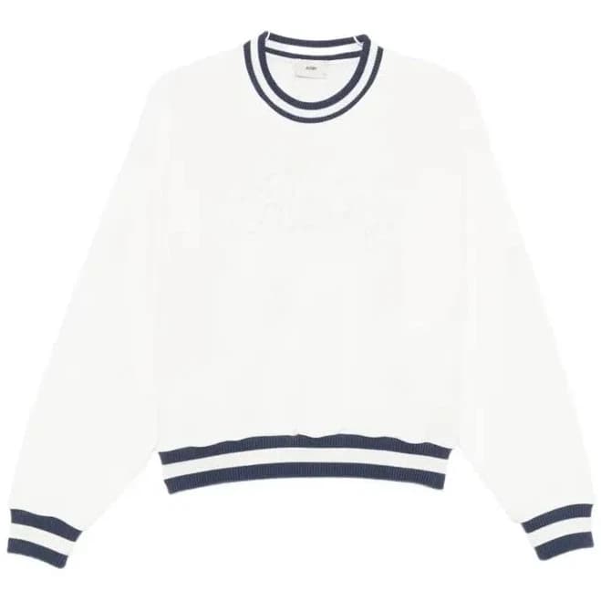 Striped Logo Sweatshirt In White