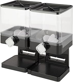 Zevro Compact Dry Food Dispenser, Dual Control, Black/Chrome