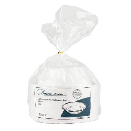 100 Count White Disposable Plastic Plates