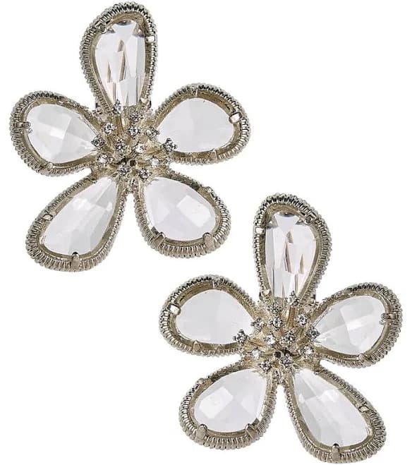 Women's Crystal Floral Stud Earrings