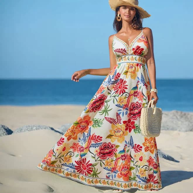 Cupshe Women's Vibrant Floral Maxi Dress