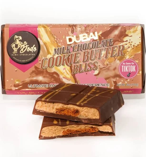 Viral DODO Dubai Style Milk Chocolate Cookie Butter Bliss Ultimate Chocolate Bar Experience