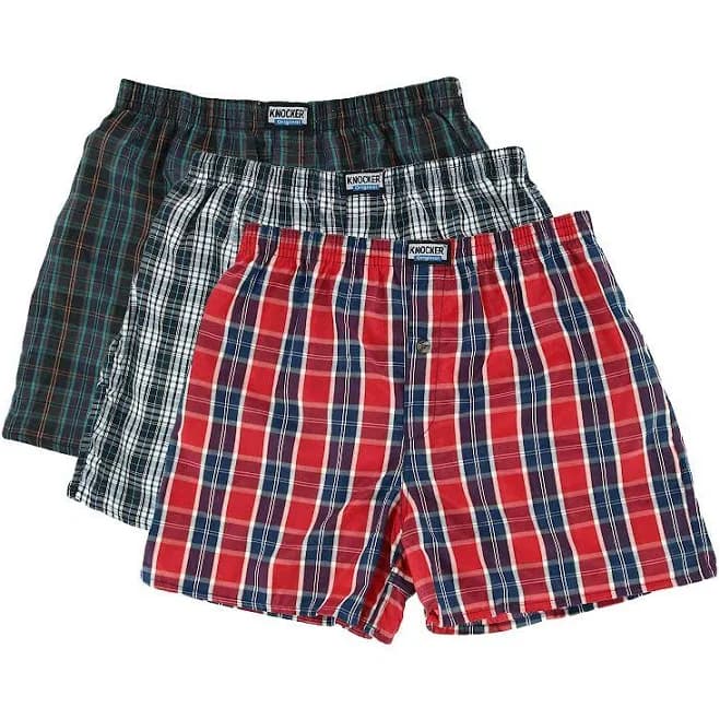 knocker Men's Plaid Boxer Shorts
