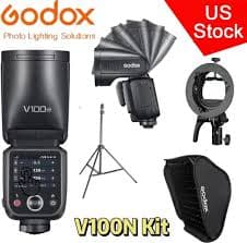 US Godox V100N 70 Full Power Consecutive Camera Flash +Softbox Tripod For Nikon | eBay