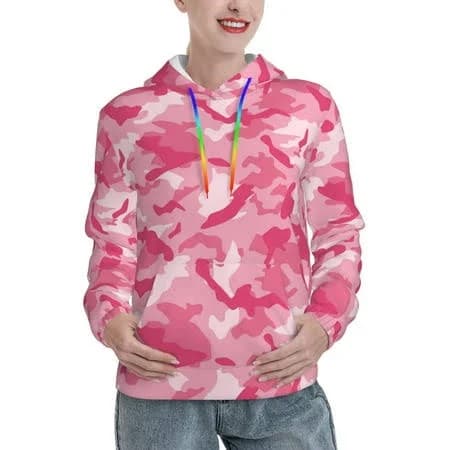 Women's Camouflage Hoodies with Drawstring