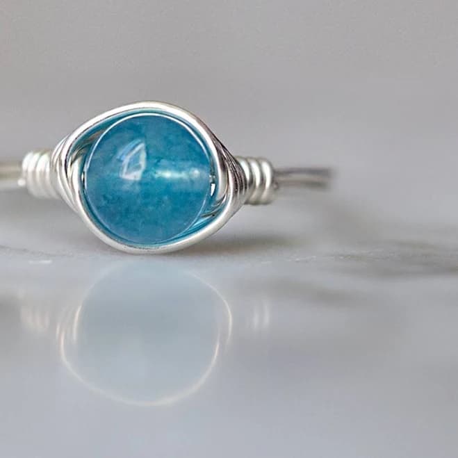 Aqua Quartz Ring 14k Gold-Filled