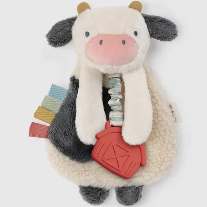 Itzy Lovey Plush and Teether Toy Cow