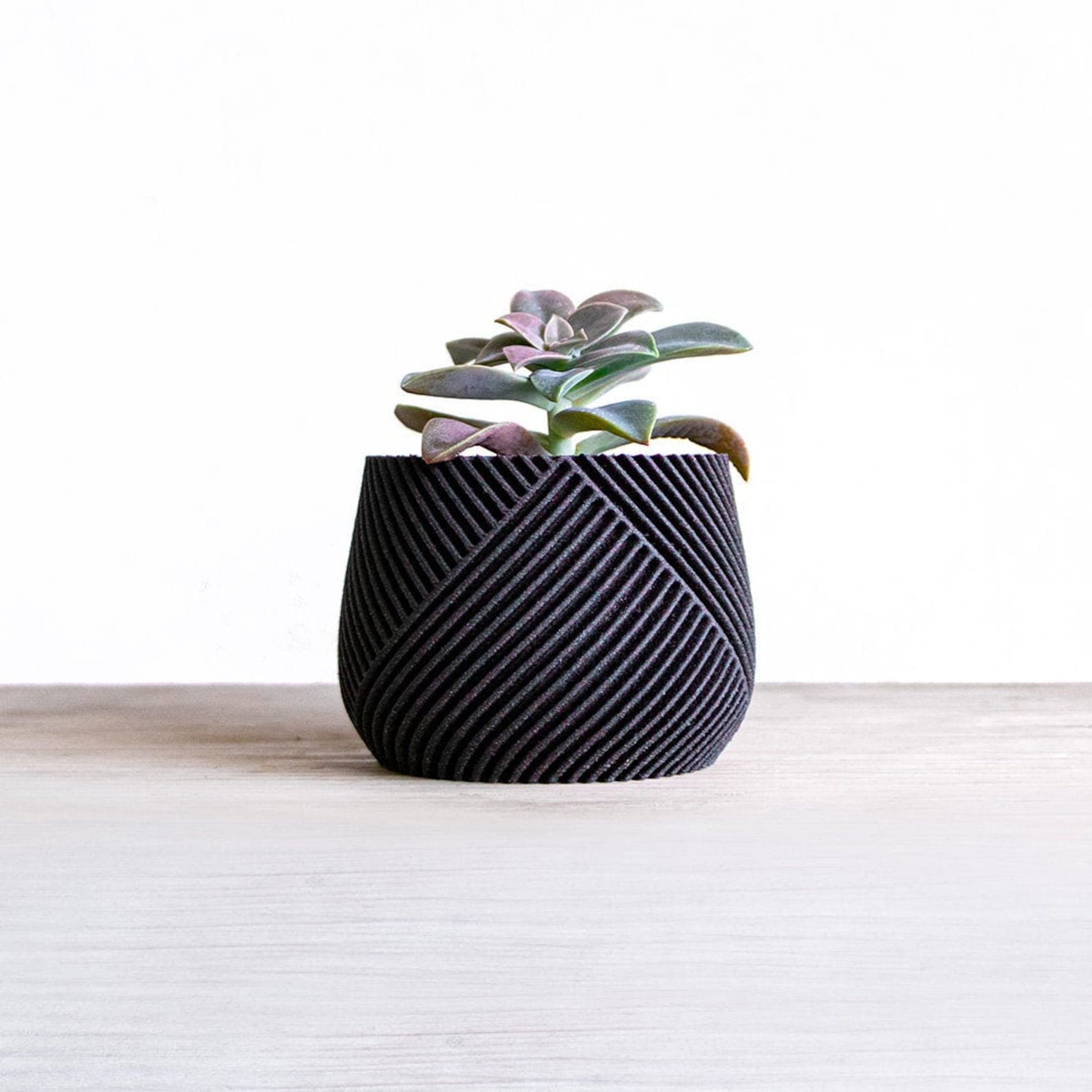 Black Wood Plant Pot