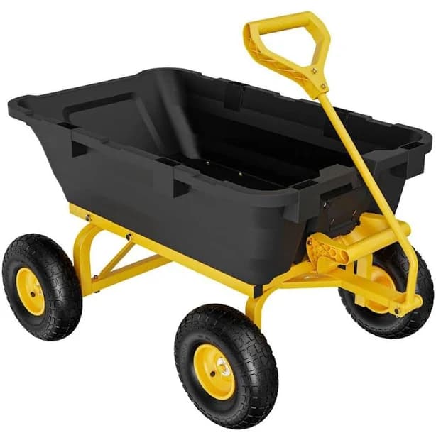 Karl Home 3.7 Cu. ft. Iron Plastic Garden Cart