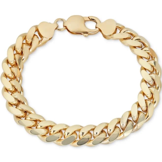 Macy's Men's 14k Gold-Plated Sterling Silver Cuban Link Bracelet
