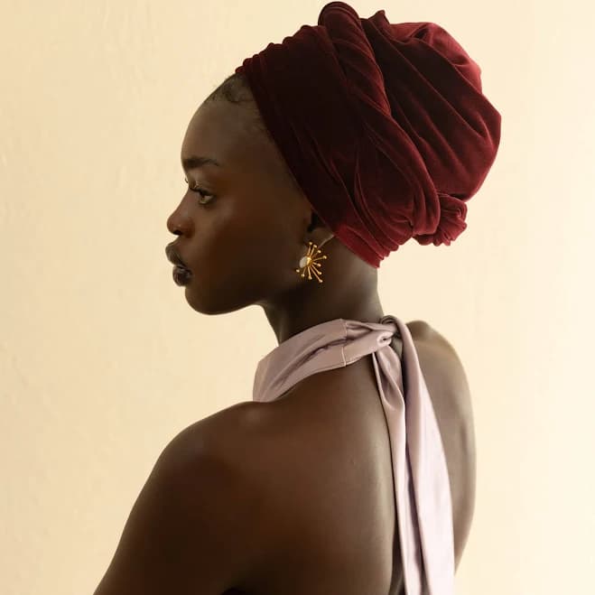 Garnet Deep Burgundy Velvet Headwrap