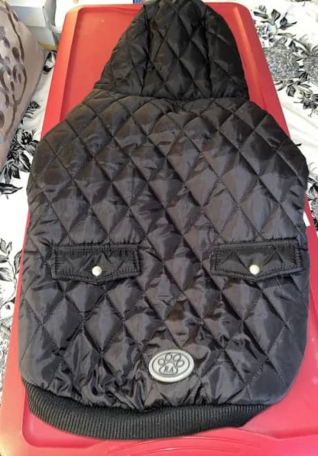 Royal Animals Dog Coat W/faux Fur Hood In Black Size: X-large