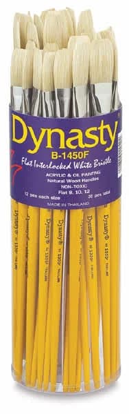 Dynasty White Bristle Brush Set of 36