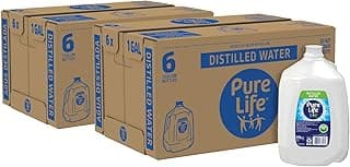 CAMEO Pure Life Distilled Water, 1 Gallon, Plastic Bottled Water 12 Bottles Of 1 Gallon Each (12 Total Gallons)
