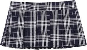 Amazon.com: winying Womens Japanese Schoolgirl Uniform Cosplay Costume Lingerie Scottish Style Mini Plaid Pleated Skirt Black One Size: Clothing, Shoes & Jewelry