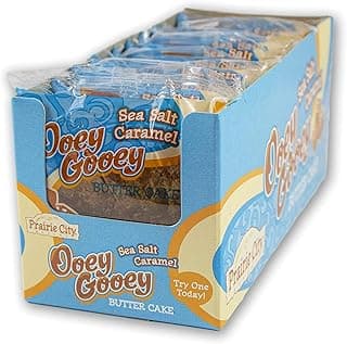 Ooey Gooey Butter Cake Individually Wrapped On The Go Dessert Sweet Treats Perfect For Snacking 2 Ounce Snack Cakes Pack of 10 (Sea Salt Caramel)